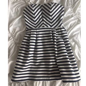 Strapless striped dress